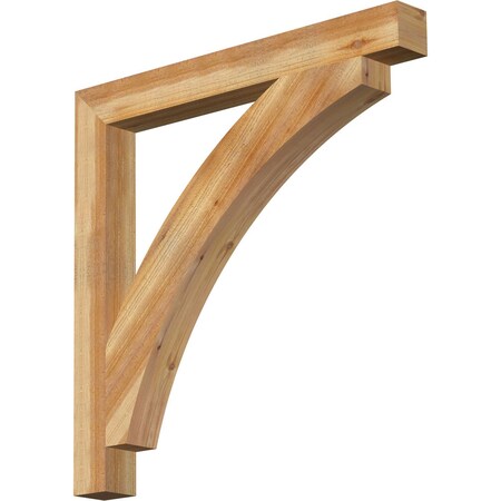 Ekena Millwork Thorton Block Rough Sawn Bracket, Western Red Cedar, 4"W x 38"D x 38"H BKT04X38X38THR05RWR